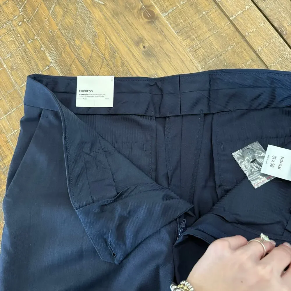 Brand new with tags express men navy blue suit set- pants and jacket